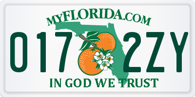 FL license plate 0172ZY