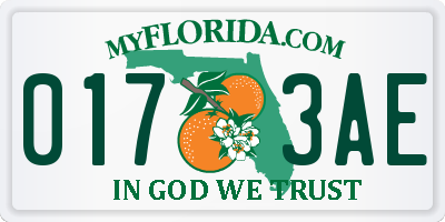 FL license plate 0173AE