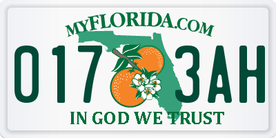 FL license plate 0173AH