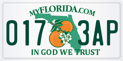 FL license plate 0173AP