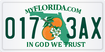 FL license plate 0173AX