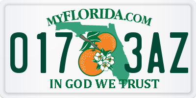 FL license plate 0173AZ