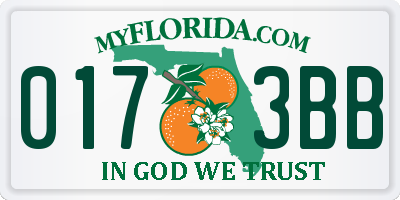FL license plate 0173BB