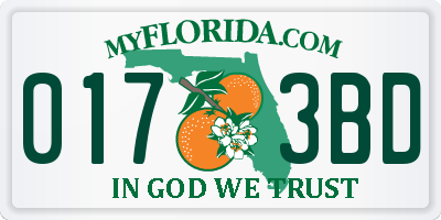 FL license plate 0173BD