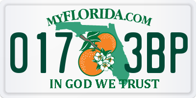 FL license plate 0173BP