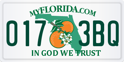 FL license plate 0173BQ