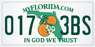 FL license plate 0173BS