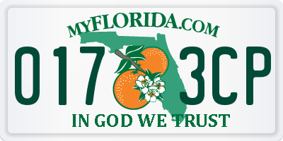 FL license plate 0173CP