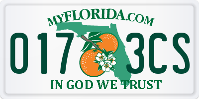 FL license plate 0173CS