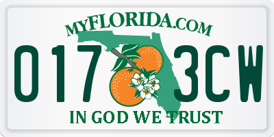 FL license plate 0173CW