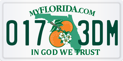 FL license plate 0173DM