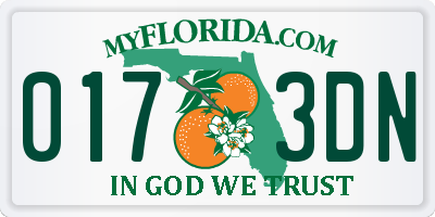 FL license plate 0173DN