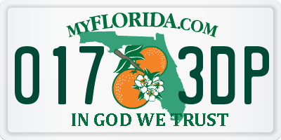FL license plate 0173DP