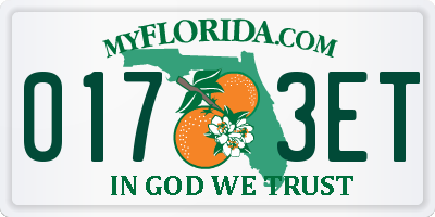 FL license plate 0173ET