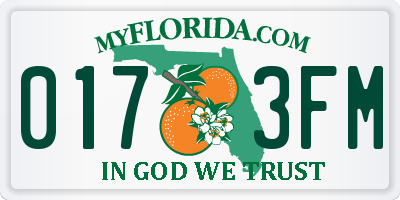 FL license plate 0173FM