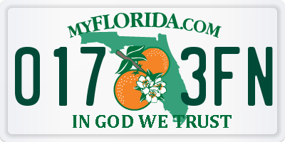 FL license plate 0173FN
