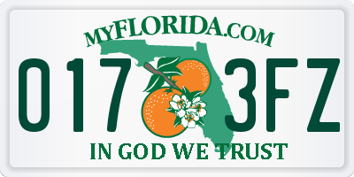 FL license plate 0173FZ