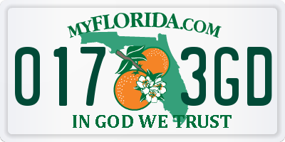 FL license plate 0173GD