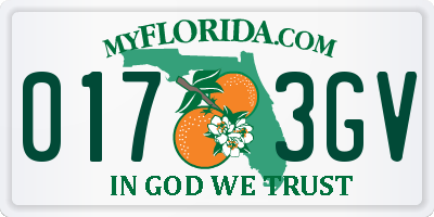 FL license plate 0173GV