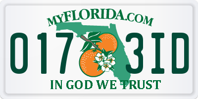 FL license plate 0173ID