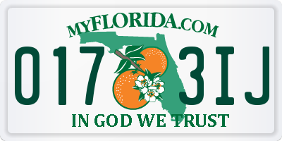 FL license plate 0173IJ