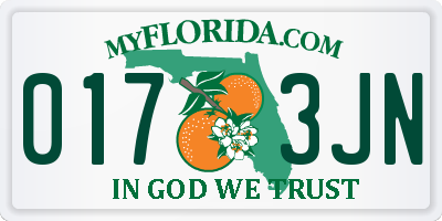 FL license plate 0173JN