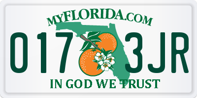 FL license plate 0173JR