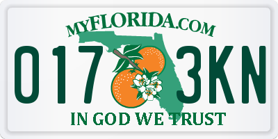 FL license plate 0173KN