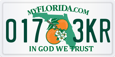 FL license plate 0173KR