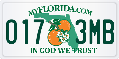 FL license plate 0173MB