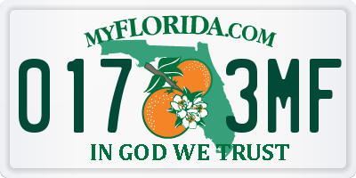 FL license plate 0173MF