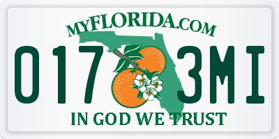 FL license plate 0173MI