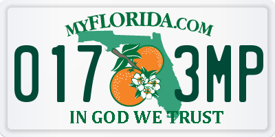 FL license plate 0173MP