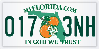 FL license plate 0173NH
