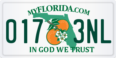 FL license plate 0173NL