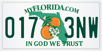 FL license plate 0173NW