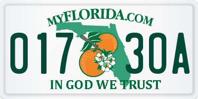 FL license plate 0173OA