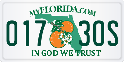 FL license plate 0173OS