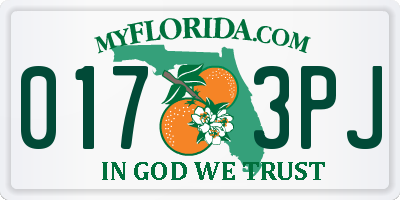 FL license plate 0173PJ