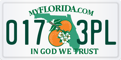 FL license plate 0173PL