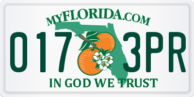 FL license plate 0173PR
