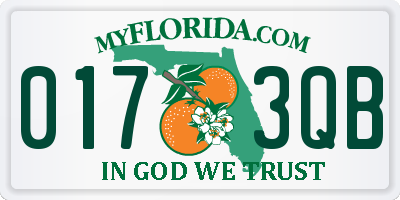 FL license plate 0173QB