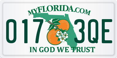 FL license plate 0173QE