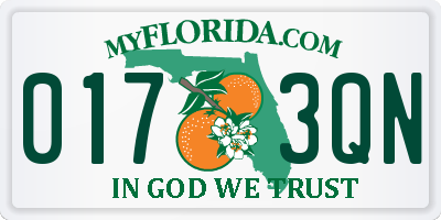 FL license plate 0173QN