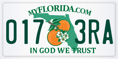 FL license plate 0173RA