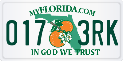 FL license plate 0173RK