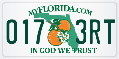 FL license plate 0173RT