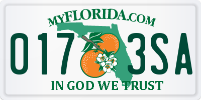 FL license plate 0173SA