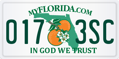 FL license plate 0173SC