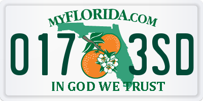 FL license plate 0173SD